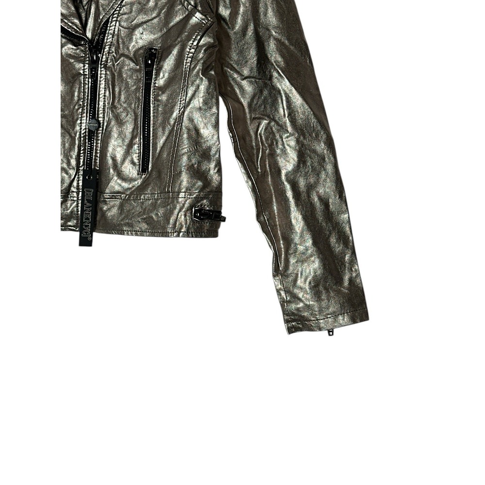 New Blank NYC Jacket Women's Large Faux Leather Pockets Moto Crop Outdoor - Picture 11 of 12